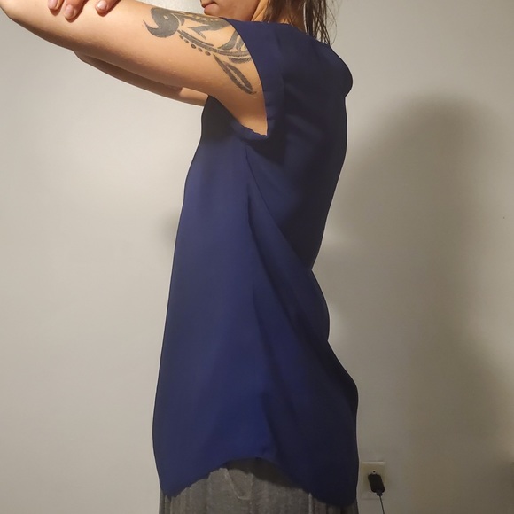 Silk navy blue shirt - Picture 4 of 6